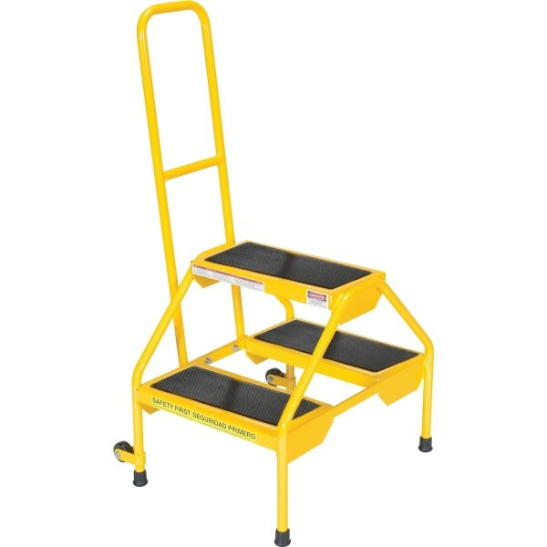 Vestil 2-Step Yellow Rubber Matting Portable Ladder"
