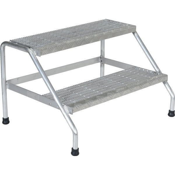 Vestil 2-Step Wide Welded Aluminum Step Stand 24.56 X 32.81"