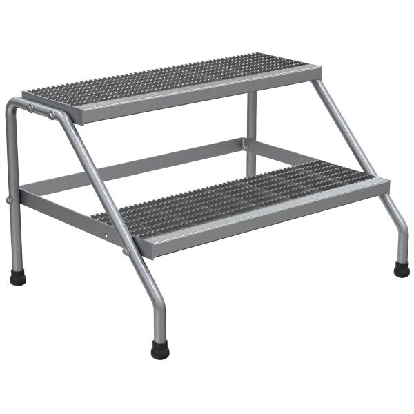 Vestil 2-Step Wide Knock-Down Aluminum Step Stand 24.56 X 32.81"