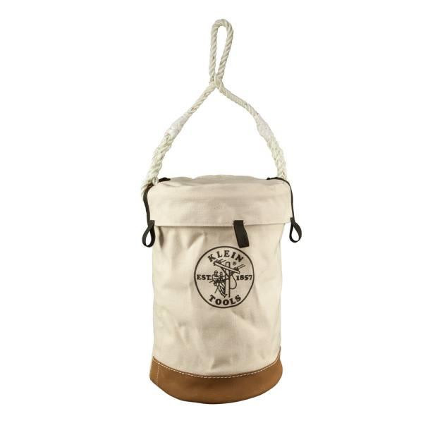 Klein Tools Leather Bottom Bucket With Top White/Brown