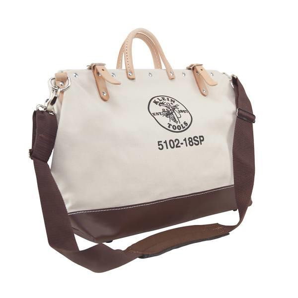 Klein Tools 18 Inch Deluxe Canvas Tool Bag White/Brown