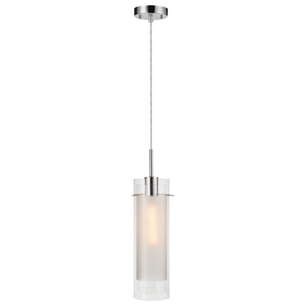 Globe Electric Sydney 1-Light Polished Chrome Clear Glass Hanging Pendant 64023