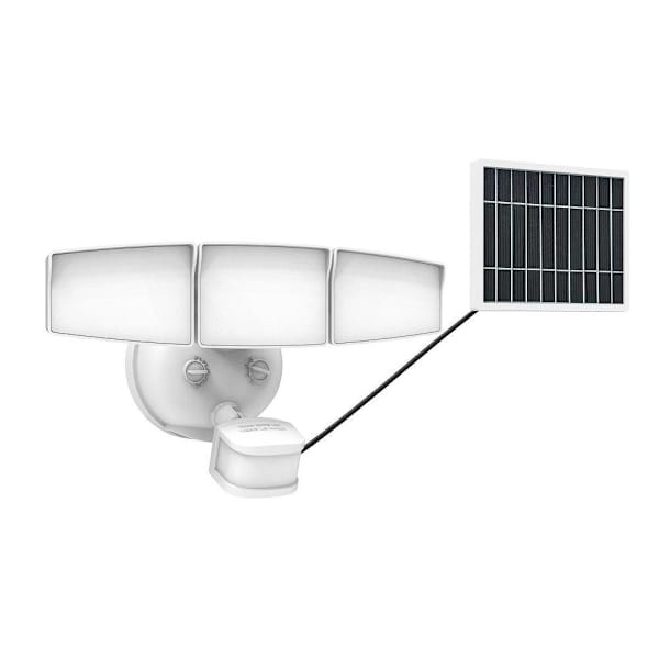 Cooper Lighting Next Gen Solar-Powered LED Security Floodlight 3 Head W/ Motion SEC3HSSOLMWH