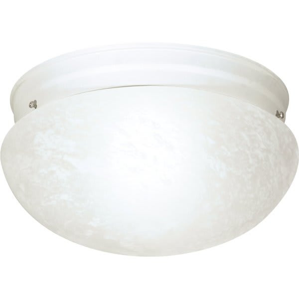 Satco 12 In. 2-Light Incandescent Flush Mount Light (Textured White)