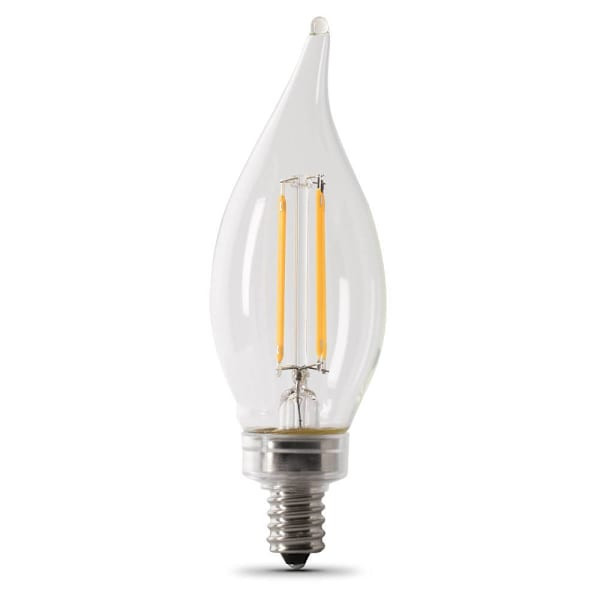 FEIT Ba10 5.5 Watt 2700k E12 Base Clear Filament Flame Tip LED Bulb (6-Pack)