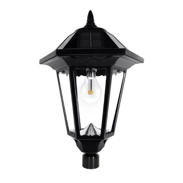 Gama Sonic Windsor Solar Light LED Wall/Pier/3 Inch Fitter Mounts, 150 Lm Black