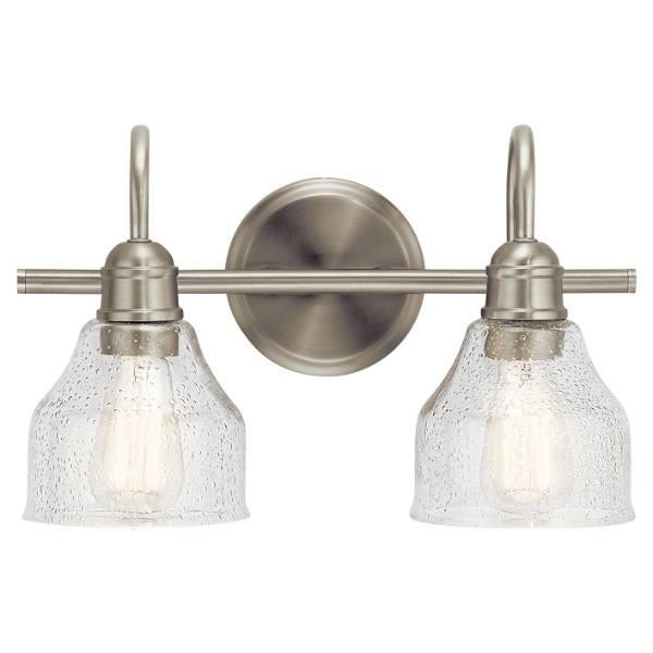 Kichler Avery 14.75 In. 2-Light Bath Vanity Fixture (Brushed Nickel)