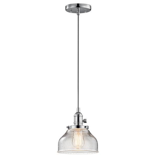 Kichler Avery 8 In. 1-Light Schoolhouse Pendant Fixture (Chrome)