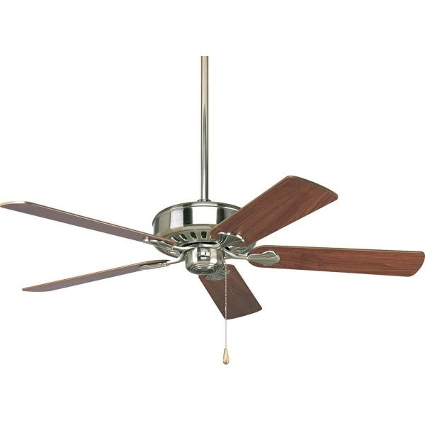 Progress Lighting P2503-09 Airpro 52 In 5-Reversible Blade Indoor Ceiling Fan (Brushed Nickel)