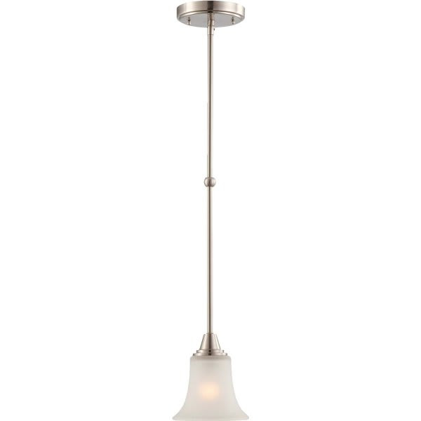 Satco 1 Light Mini Pendantbrushed Nickel Incandescent Frosted Glass