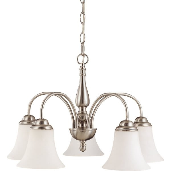 Satco Nuvo Dupont 5-Light Chain Indoor Chandelier (Satin Glass)