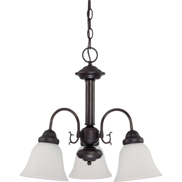 Satco Ballerina 3-Light Indoor Chandelier (Frosted Glass) (Mahogany Bronze)