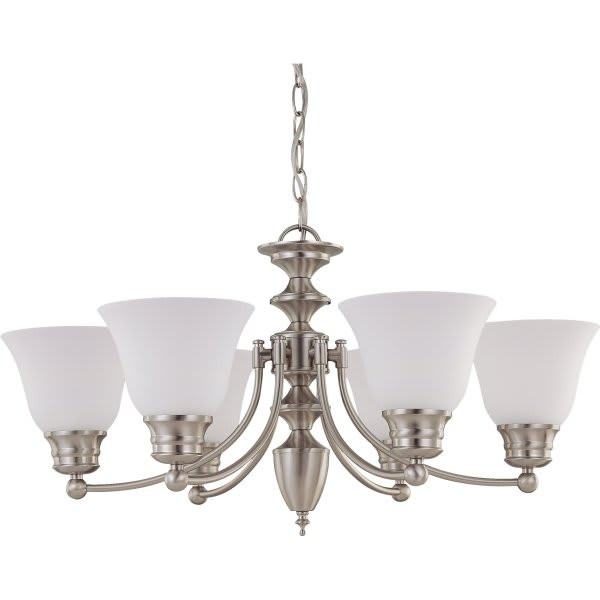 Satco Empire 6-Light Indoor Chandelier (Frosted Glass)