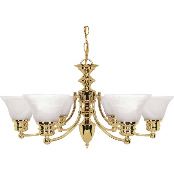 Satco Empire 6-Light Indoor Chandelier (P. Brass)