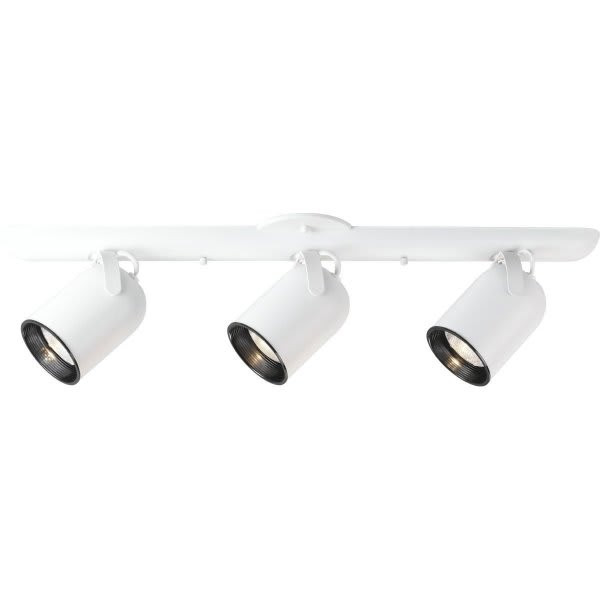 Progress Lighting Directional White Three-Light Roundback Wall, Ceiling Fixture