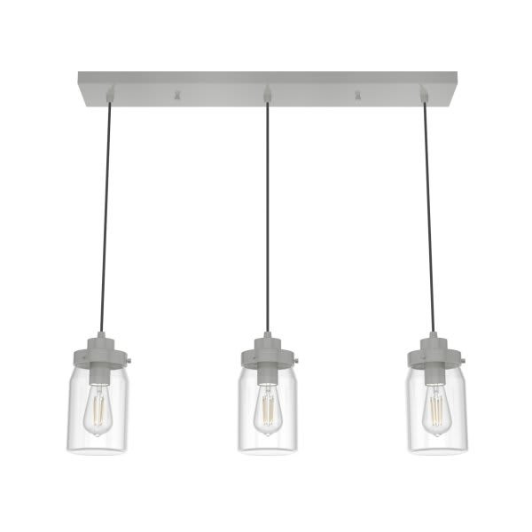 Hunter Devon Park 3-Light Pendant Fixture (B. Nickel)