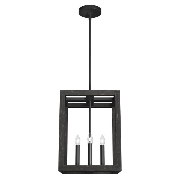 Hunter Squire Manor 12 In. 4-Light Pendant Fixture (Matte Black)