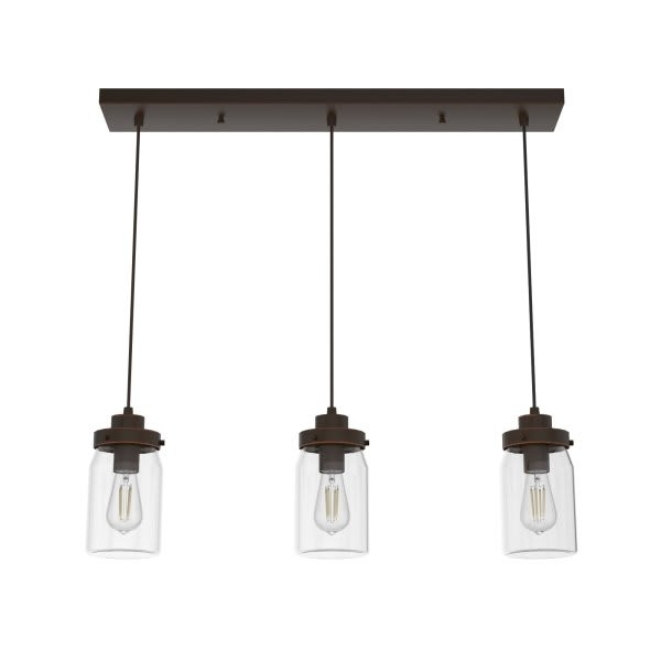 Hunter 19155 Devon Park 3-Light Pendant Fixture (Onyx Bengal)