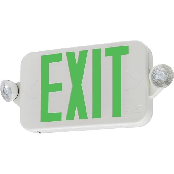 Lithonia Lighting Thermoplastic LED Exit/Unit Combo, Red/Greeen Switchable,round Ecrg Rd M6