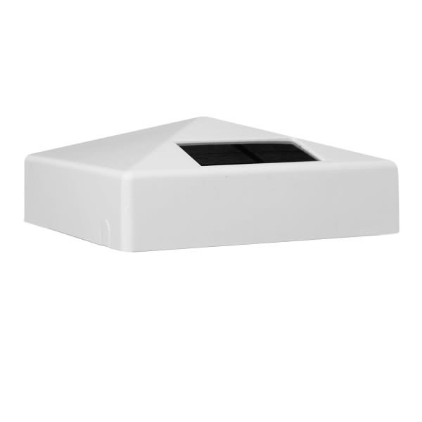 Classy Caps 4 X 4 Inch White Pvc Pyramid Solar Post Cap