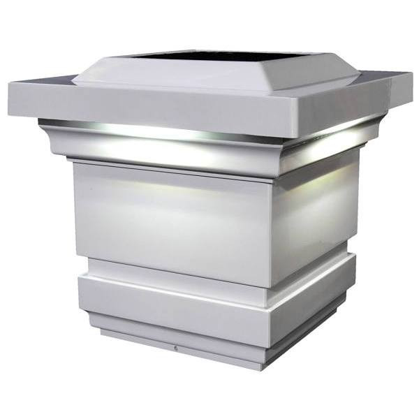 Classy Caps 4 X 4 Inch White Pvc Classy Solar Post Cap