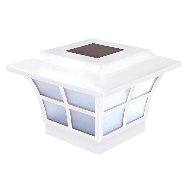 Classy Caps 4 X 4 Inch White Pvc Prestige Solar Post Cap
