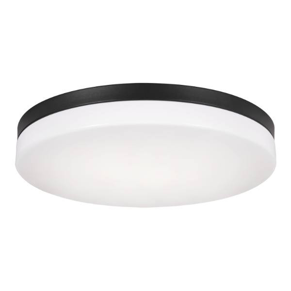 AFX Oscar 14 In. LED Flush Mount Black 120v, 27/30/35/40/50k