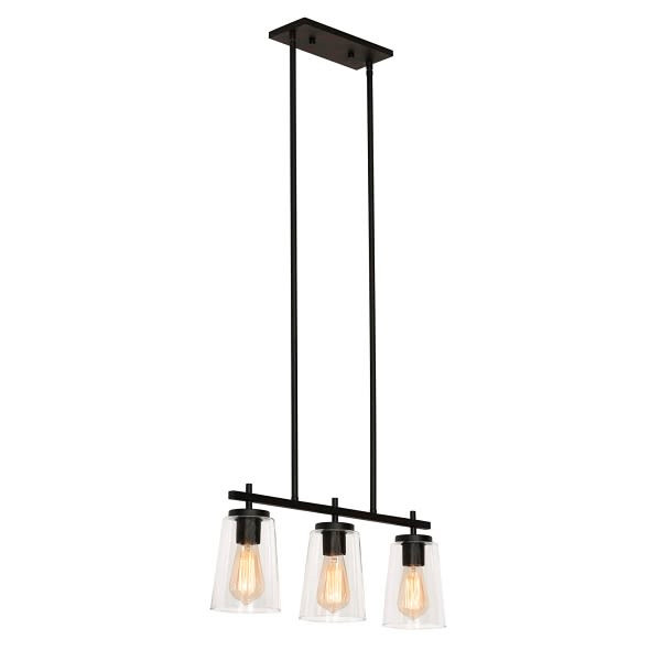 AFX Joanna 23 In. Medium Base Linear Pendant Fixture Textured Black 120v