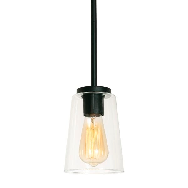 AFX Joanna 5 In. Medium Base Pendant Fixture Textured Black 120v