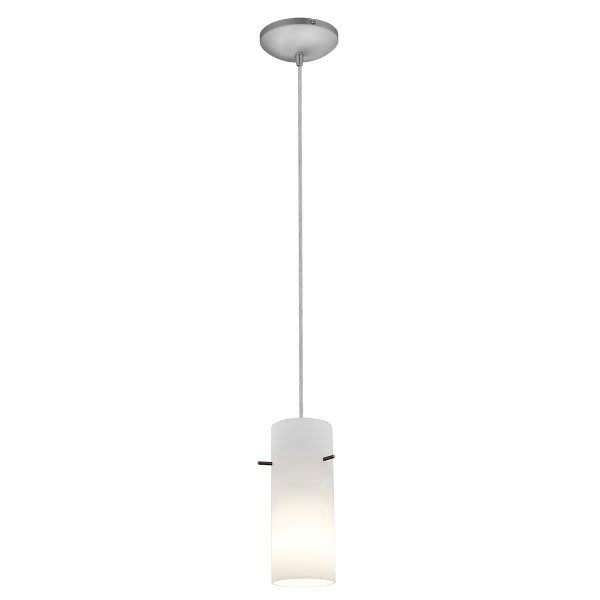 Access Lighting Cylinder Pendant Brushed Steel