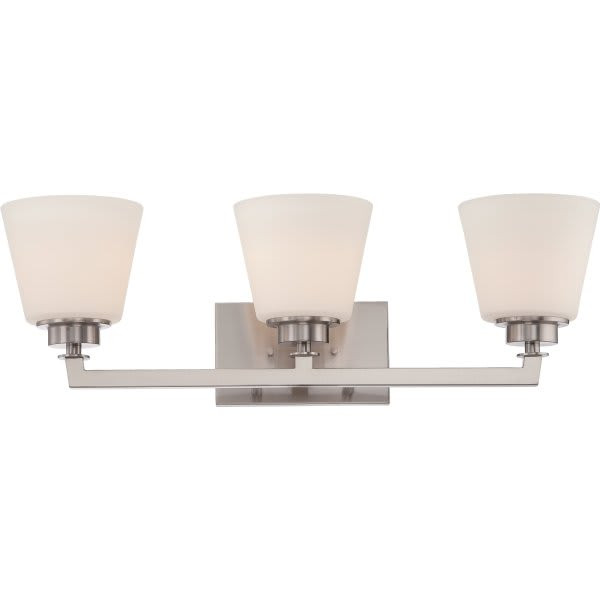 Nuvo Lighting Mobili 25 In. 3-Light Incandescent Bath Vanity Fixture (Brushed Nickel)