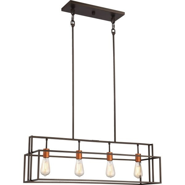 Satco Lake 36 In. 4-Light Pendant Fixture (Bronze)