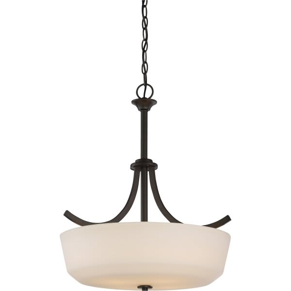 Satco Nuvo Forest Bronze Laguna Four-Light Pendant With White Glass