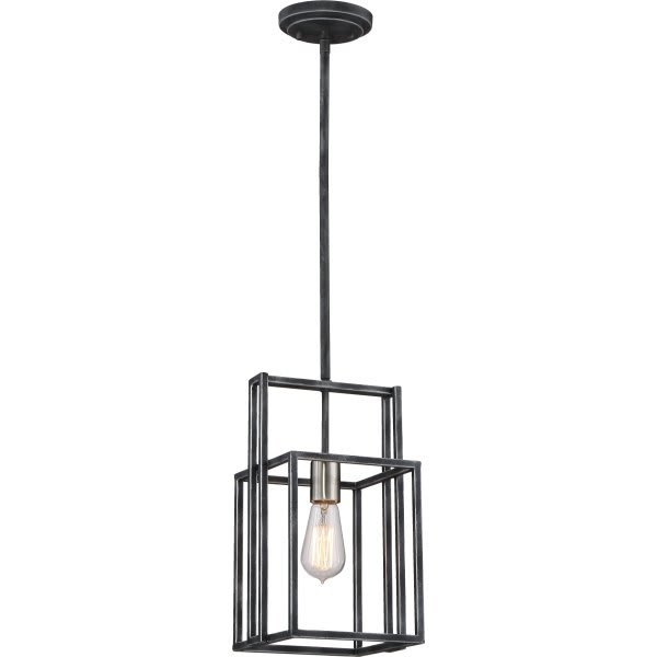 Satco Nuvo Iron Black One-Light Mini Pendant