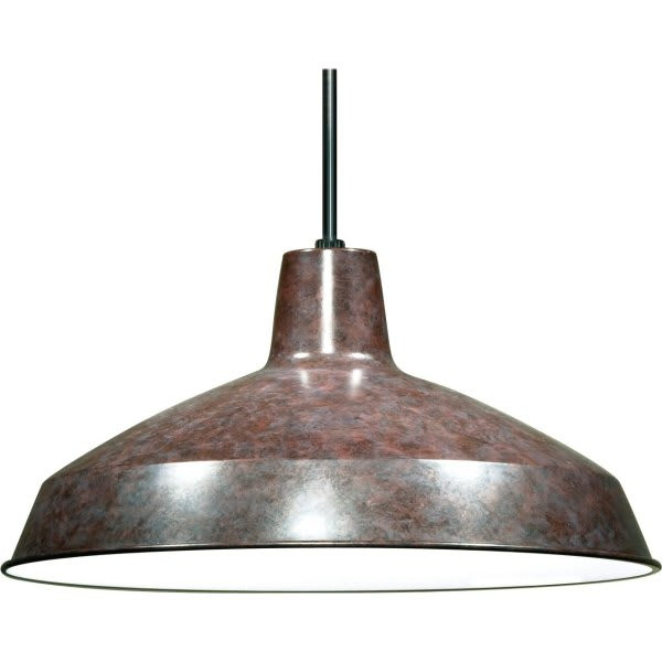 Satco Nuvo Old Bronze One-Light 16 Warehouse Shade Pendant