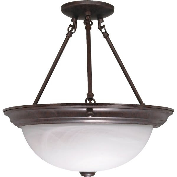 Satco 3-Light Incandescent Semi-Flush Mount Light (Old Bronze)