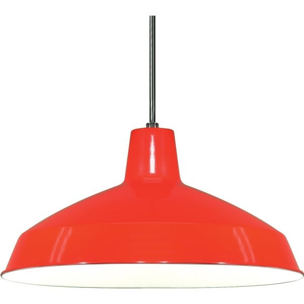 Satco Nuvo Red One-Light 16 Warehouse Shade Pendant