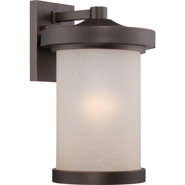 Nuvo Lighting Diego 9 X 14 In. 1-Light LED Outdoor Lantern With Satin Amber Glass