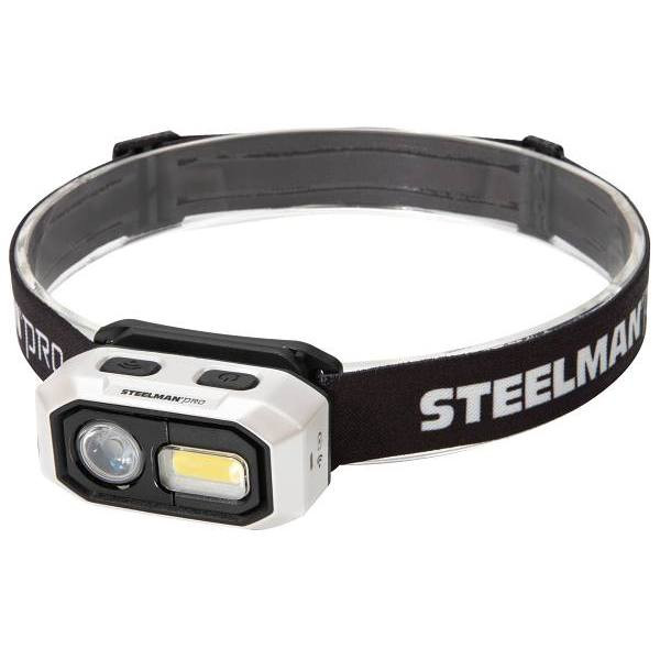 Steelman Pro 300 Lumen Motion-Activated Led Rechargeable Headlamp Pearl White