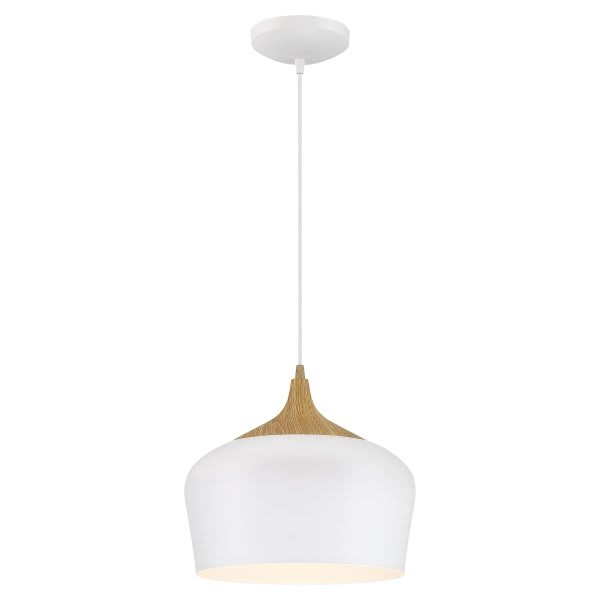 Access Lighting Blend Led Pendant White Wood Grain Finish