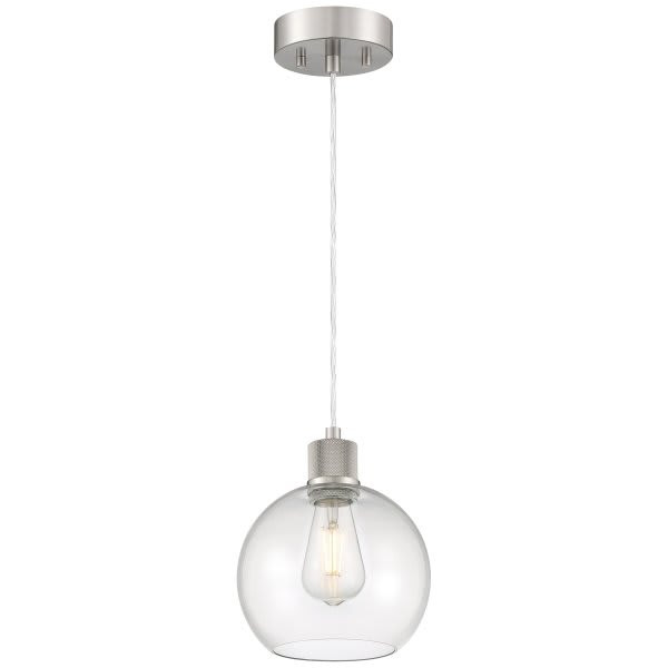 Access Lighting Port Nine Burgundy Led Pendant - Brushed Steel