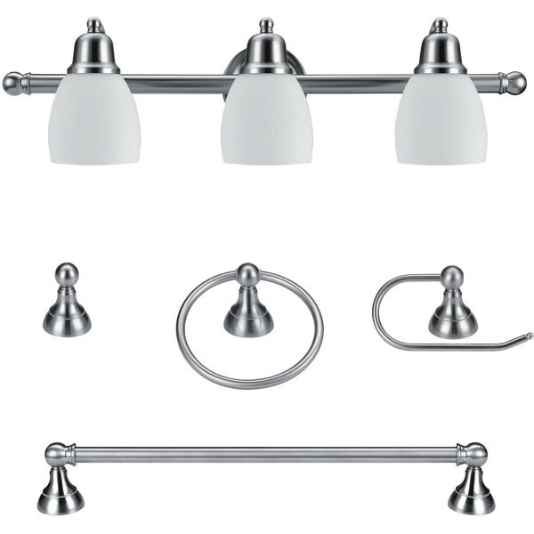 Globe Electric Jayden 5-Piece Bath Vanity Light Set (Satin Nickel)