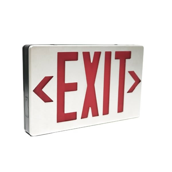 Precision 3-Watt 4.8 Volt Integrated Led Brushed Aluminum Exit Sign 120-277 Volt