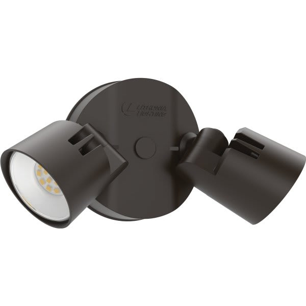 Lithonia Lighting LED Two Round Head Motion Activated Dark Bronze Floodlight Hgx LED 2rh 40k 120 Mo Ddb M2