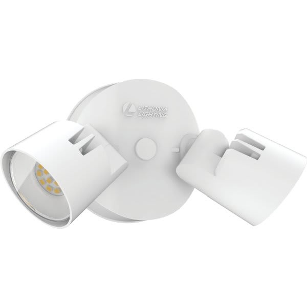 Lithonia Lighting LED Two Round Head Motion Activated White Floodlight Hgx LED 2rh 40k 120 Mo Wh M2