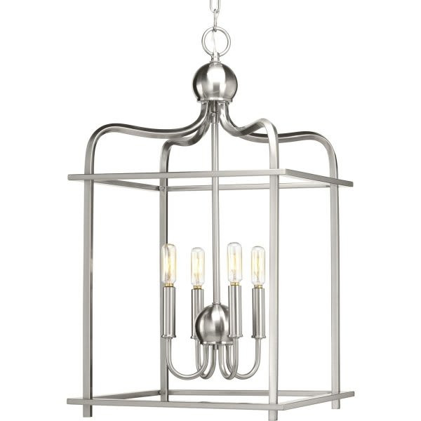 Progress Lighting Assembly Hall 15 In. 4-Light Pendant Fixture (Brushed Nickel)