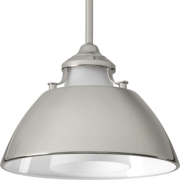 Progress Lighting Carbon 11 In. 1-Light Pendant Fixture (Polished Nickel)