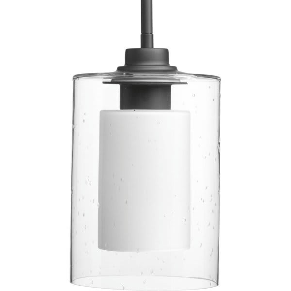 Progress Lighting Double Glass 6 In 1-Light Pendant Fixture (Graphite)