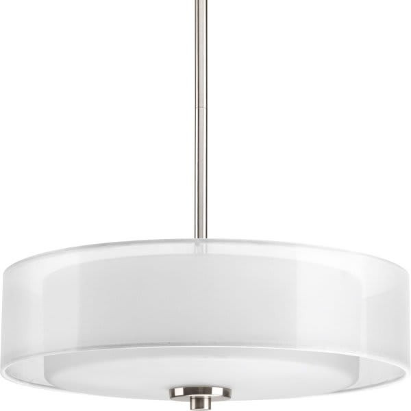 Progress Lighting Invite 15 In. 3-Light Pendant Fixture (Brushed Nickel)