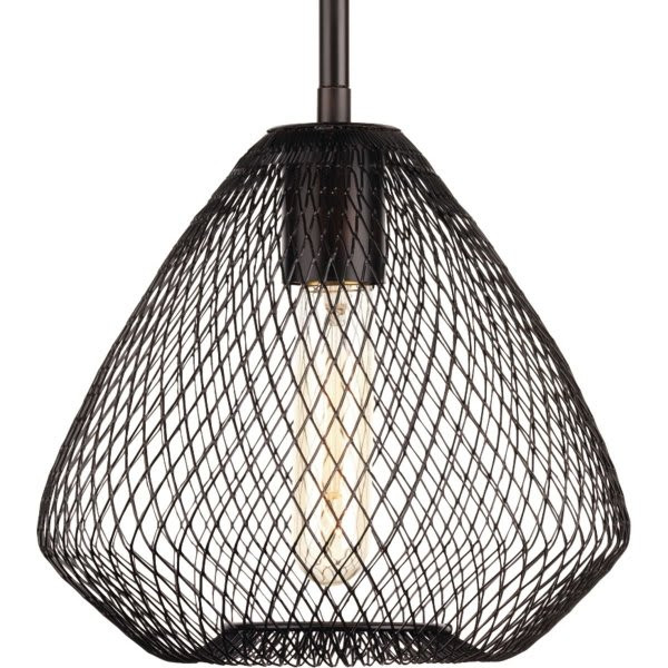 Progress Lighting Mesh 9 In. 1-Light Pendant Fixture (Antique Bronze)